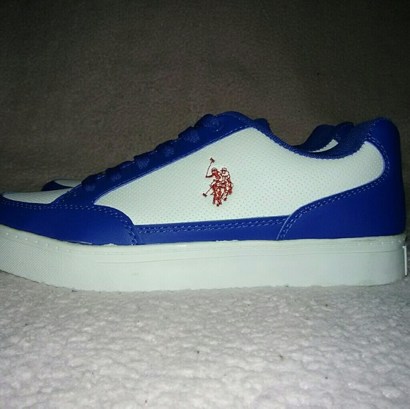 💕NWOT Polo Ralph Lauren Blue/White Sneakers - Picture 2 of 7